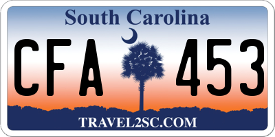SC license plate CFA453