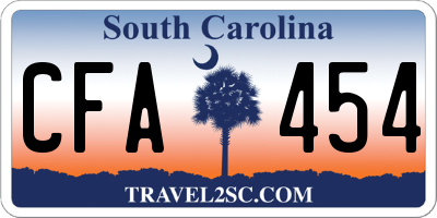 SC license plate CFA454