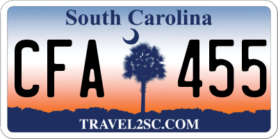 SC license plate CFA455