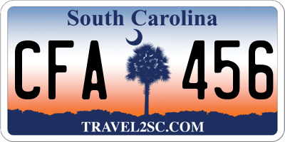 SC license plate CFA456