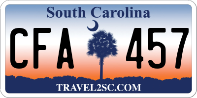 SC license plate CFA457