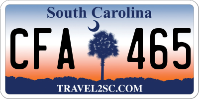 SC license plate CFA465