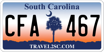 SC license plate CFA467