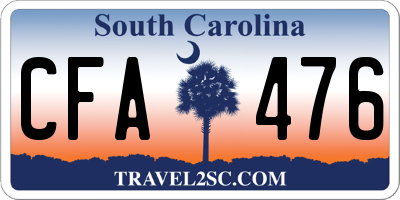 SC license plate CFA476