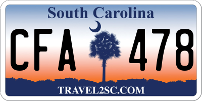 SC license plate CFA478