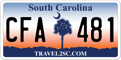 SC license plate CFA481