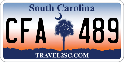 SC license plate CFA489