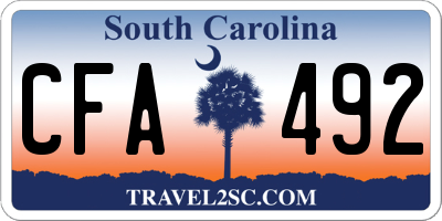 SC license plate CFA492