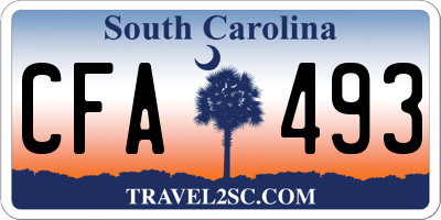 SC license plate CFA493