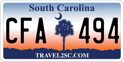 SC license plate CFA494