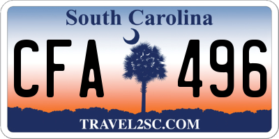 SC license plate CFA496