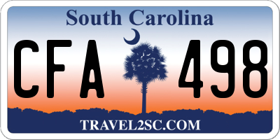 SC license plate CFA498