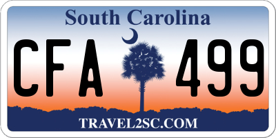 SC license plate CFA499