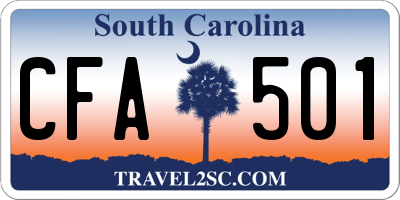 SC license plate CFA501