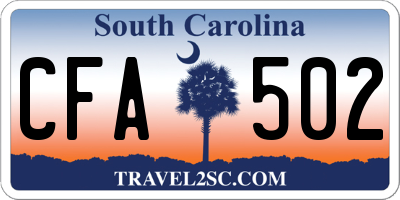 SC license plate CFA502