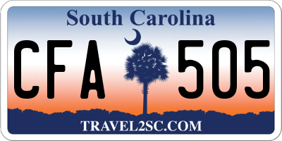 SC license plate CFA505