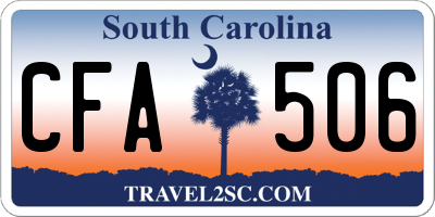 SC license plate CFA506
