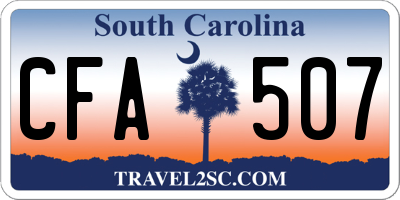 SC license plate CFA507