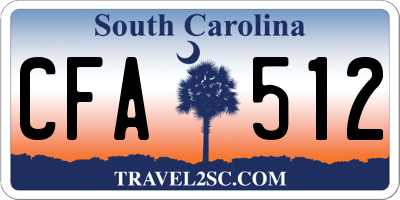 SC license plate CFA512