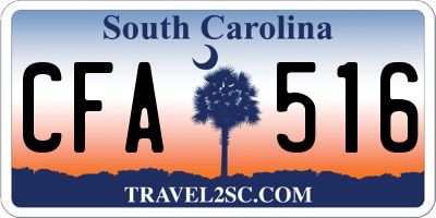 SC license plate CFA516