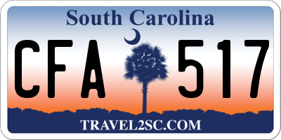 SC license plate CFA517