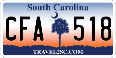 SC license plate CFA518