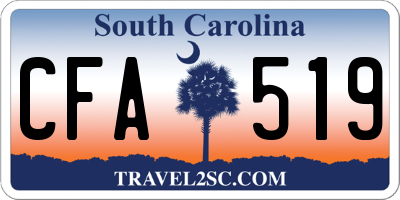 SC license plate CFA519