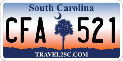 SC license plate CFA521