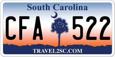 SC license plate CFA522
