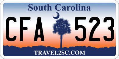 SC license plate CFA523