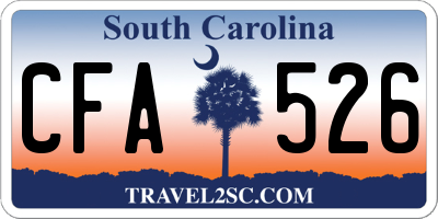 SC license plate CFA526