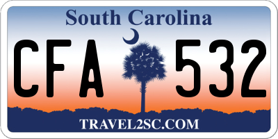 SC license plate CFA532