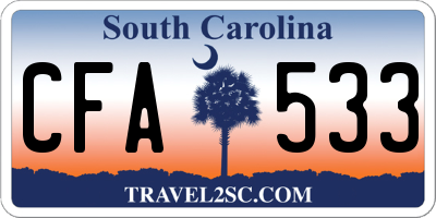 SC license plate CFA533