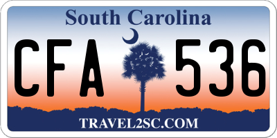SC license plate CFA536