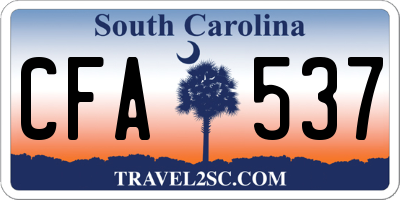 SC license plate CFA537