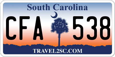 SC license plate CFA538