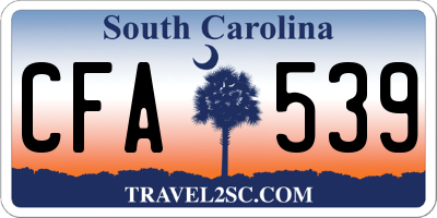 SC license plate CFA539