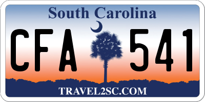 SC license plate CFA541