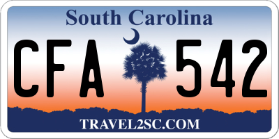SC license plate CFA542