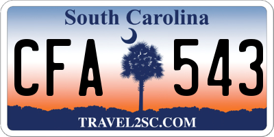 SC license plate CFA543
