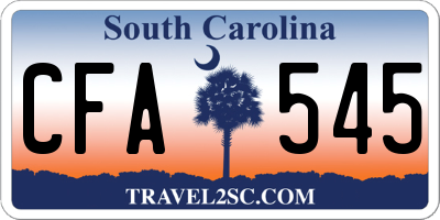 SC license plate CFA545