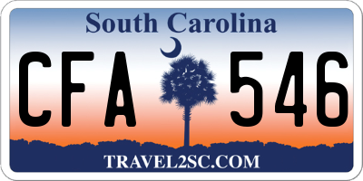 SC license plate CFA546