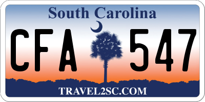 SC license plate CFA547