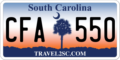 SC license plate CFA550