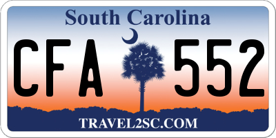 SC license plate CFA552