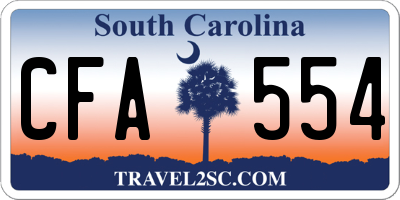SC license plate CFA554
