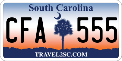 SC license plate CFA555