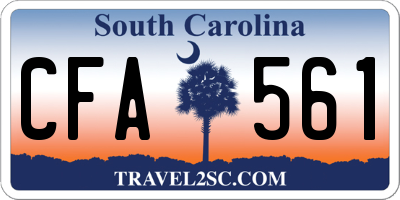 SC license plate CFA561