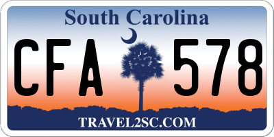 SC license plate CFA578
