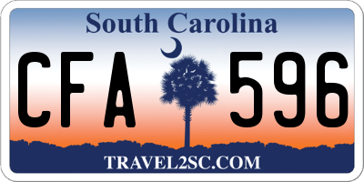 SC license plate CFA596